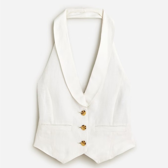 J. Crew Open-back vest in linen-cupro blend - Picture 4 of 4